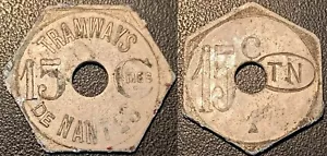 Nantes (44) jeton de transport - tramways 15 centimes ! El.75.8 p.233 - Foto 1 di 1