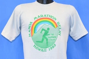 vintage 80s MANOA HAWAII MARATHON RAINBOW CHASE RELAY 1985 t-shirt SMALL S - Picture 1 of 6