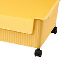 (Yellow)Book Storage Bin Pulley Design Durable Large Capacity Plastic Easy To