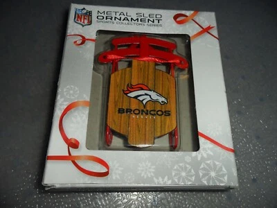 Serie Coleccionista Deportiva NFL* DENVER BRONCOS* Trineo de Metal Adorno de Navidad* Foto 1 de 4