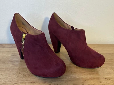 Bota Feminina Mix No 6 "Karin" Salto Camurça Roxa Tornozelo Tamanho 8.5 - Imagem 1 de 4