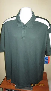 XL Holloway Dry Excel Elite Wicking Tech Green White Golf Polo Shirt NA GED - Picture 1 of 8