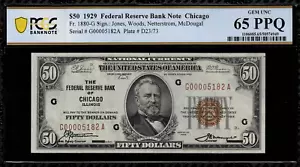 1929 $50 Federal Reserve Bank Note - Chicago - FR.1880-G - PCGS 65 PPQ - Picture 1 of 2
