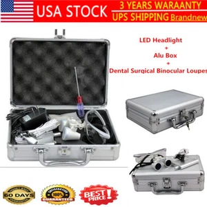 Surgical Dental Loupes Glasses Medical Binocular Magnifier 3.5X 420mm LED Light - Picture 1 of 8