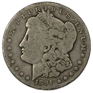 Dólar de plata Carson City Morgan 1891-CC $1 muy bueno en muy buen estado+ - Imagen 1 de 2