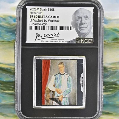Spain 2023M €10 Picasso Harlequin - NGC PF 69 Ultra Cameo UnVaulted by VaultBox - Image 1 of 3
