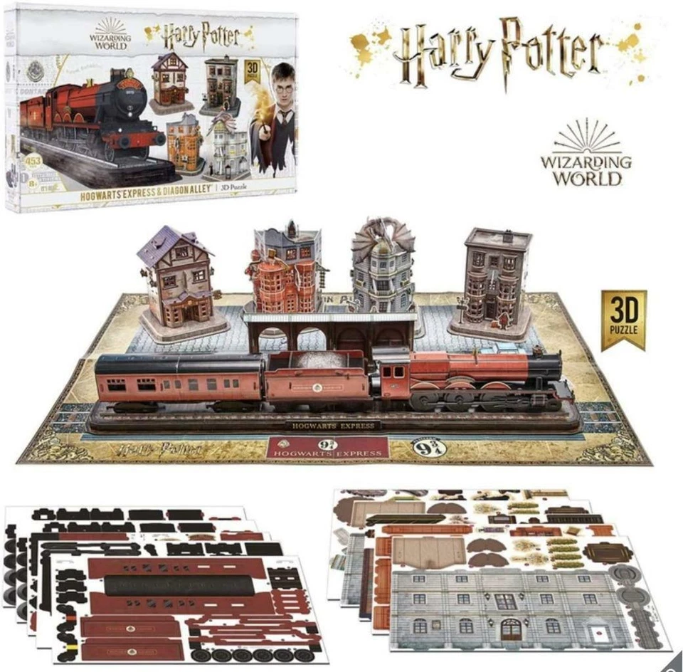4d Cityscape Presents Harry Potter Hogwarts Express & Diagon Alley 3d Puzzle 453