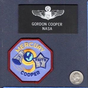 GORDON COOPER NASA Astronaut Wing MERCURY 7 Mission Name Tag + Patch - Picture 1 of 1