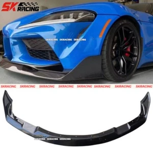 For Toyota Supra A90 A91 MK5 2020-2023 Real Carbon Fiber Front Bumper Lip Kits - Picture 1 of 16