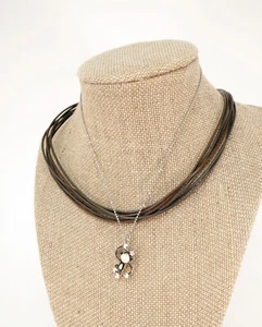 Lot of 2 Cookie Lee Necklace Enamel Monkey Multi Strand Cord Choker - Picture 1 of 5