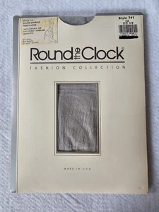 Round The Clock Pantyhose Light Control Top Size A / B Silver Sparkle Vtg 1990 - Picture 1 of 7