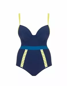 CURVY KATE MAYA HALTERNECK SWIM SUIT SWIMMING COSTUME RED BLUE LARGE CUP SIZES - Picture 1 of 5
