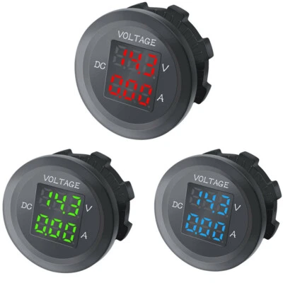 DC12~24V Auto Motorrad Dual LED Voltmeter Amperemeter Digitalanzeige Amp Volt RF - Bild 1 von 4