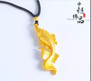 Goldfish 24K Thai Baht Yellow Gold GP Necklace - Picture 1 of 5