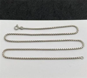 925 Italy 2MM Wide Round Box Chain Sterling Silver Necklace 19.5" Long - Picture 1 of 3