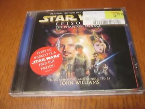 Star Wars: The Phantom Menace Soundtrack by John Williams - CD (1999) w Poster - Foto 1 di 6