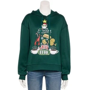 Juniors' Friends TV Show Central Perk Christmas Hoodie - Picture 1 of 14