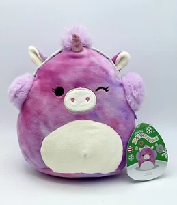 Kellytoy Squishmallow Christmas Lola the Unicorn in Earmuffs 8” Limited Edition - Picture 1 of 7