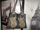 CHI Carlos Falchi Soft Lambs leather And Snake Leather Shoulder Bag Black