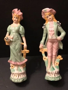 Vintage F. & D. Figur schönes Mädchen und hübscher Mann Biskuit - handbemalt - Bild 1 von 8