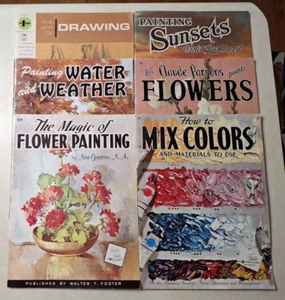 Vintage Walter T. Foster Art Books Lot of 6 How to Paint Draw Grumbacher - Picture 1 of 24