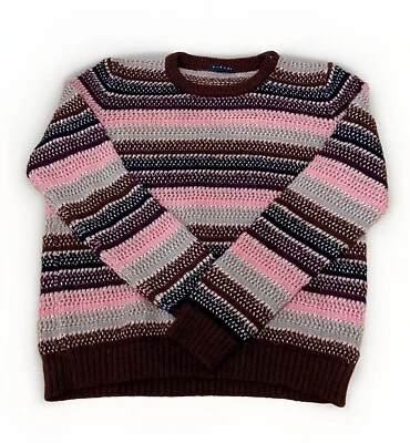 Suéter a Rayas SISLEY Para Mujer Cuello Redondo Marrón Y Rosa Talla S Foto 1 de 4