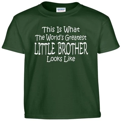 Worlds Greatest LITTLE BROTHER T Shirt Boys Youth Kids and Adult Tee T Shirt - Image 1 of 3