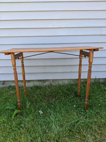 Antique Folding Sewing Table Craft Table w 36" Ruler Cover