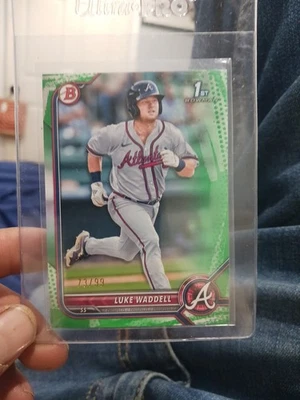 2022 1st Bowman Luke Waddell Green Refractor 73/99 Atlanta Braves - Image 1 of 2