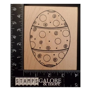 Northwoods Rubber Stamps LARGE EASTER EGG SWIRLS & CIRCLES #1339 - Picture 1 of 2