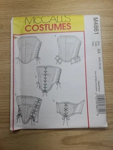 McCall's pattern M4861 Renaissance Corsets  5 designs Sz 6-12  New Uncut - Picture 1 of 4