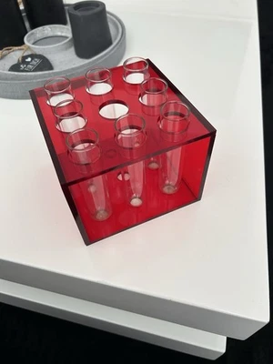 Außergewöhnliche Kube Vase Deko Objekt Acryl mit Reagenzgläsern - Bild 1 von 4