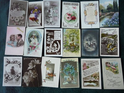 30 early vintage Greeting Type Cards. Xmas, Wedding, Easter and the like   (462) - Image 1 of 4