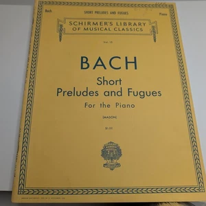 Bach Short Preludes Fugues Piano Sheet Music Book Schirmer Mason Vol 15 F3 - Picture 1 of 4