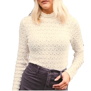 Sanctuary Women's Cream Lace Mock Neck Long-Sleeve Blouse Top, Size XS - Picture 1 of 4