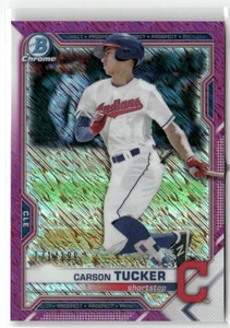2021 Bowman /199 #BP-77 Carson Tucker Prospects Camo Cleveland Indians - Picture 1 of 2