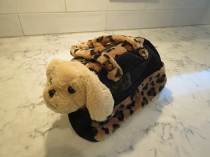 Aurora adorable plush dog coat with matching carry leopard carry case - Picture 1 of 4