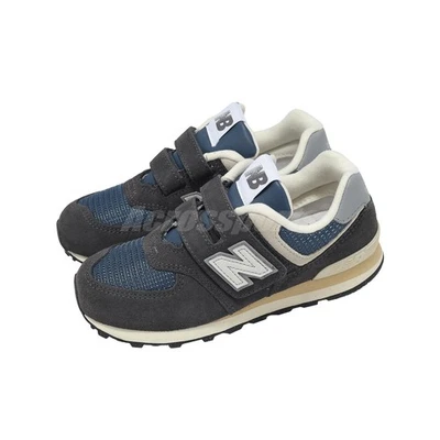 New Balance 574 Wide NB Black Cement Slate Grey Kids Preschool Casual PV574SGG-W - Image 1 of 4