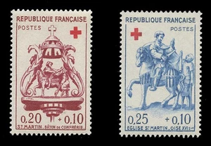 FRANCIA Sc# B347-8, 1960 Cruz Roja - F-VF NH - Imagen 1 de 2
