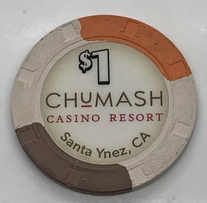 Chumash Casino Resort - Santa Ynez CA $1 Chip - California Indian Tribal H&C - Imagen 1 de 2