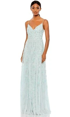 Mac Duggal 9166 - V-Neck Floral Ruffled Prom Gown  Size:12  $598 NWT - Image 1 of 4