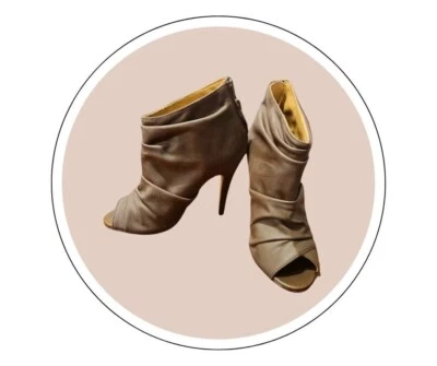 Michael Antonio Kaden Brown 4-Inch High Heels - Leather Ankle Boots - Image 1 of 4