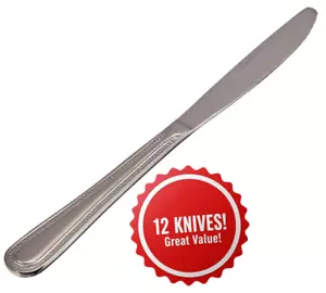 Winco 12-Piece Dots Dinner Knife Set 18-0 Stainless Steel Silver Finish - Picture 1 of 1