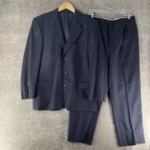 Cerruti 1881 Two-Piece Suit Men’s 42L Blue Italy Cerruti Cashmere Wool Flannel - Picture 1 of 24