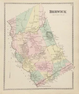 Antique Map Berwick, ME - Sanford Everts Atlas of York County ME 1872 - Picture 1 of 1