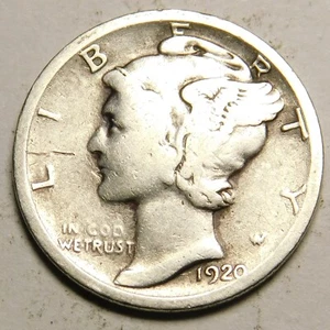 1920 S Mercury Dime "Appears Cleaned - Actual Coin Pictured" - Picture 1 of 2