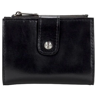 Patricia Nash CHIARIA Pequeña Cartera Doble Pliegue de Cuero con Protección RFID Negra Foto 1 de 4