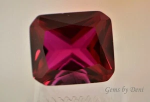 Lab-Created Ruby Octagon Shape Corundum (5x3-18x13mm) - Picture 1 of 10