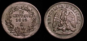 MEXICO 1893 Mo 1 Centavo XF+ - Picture 1 of 1