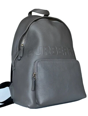 Mochila Burberry Abbeydale de cuero con logotipo gris carbón 80528731 nueva con etiquetas $1650  Foto 1 de 4